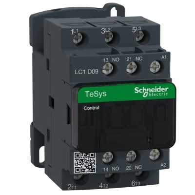 Schneider Electric 3-Pole Contactor, 230V AC Coil, 12A, 5.5kW, Motor Control, DIN Rail Mount LC1D
