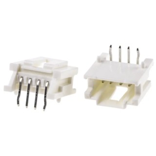 Molex MicroClasp Series Right Angle Through Hole PCB Header, 4 Contacts, 2 mm Pitch, 1 Row, Shrouded 55935-0410