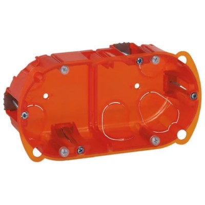 Legrand Batibox Orange Plastic Back Box, 2 Gangs, Flush Mount, IP20, 143x72x40mm 