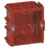 Legrand Batibox Red Plastic Back Box, NF Standard, Flush Mount, Vertical/Horizontal Mounting, 1 Gang, 71mm x 71mm x 0 801 41