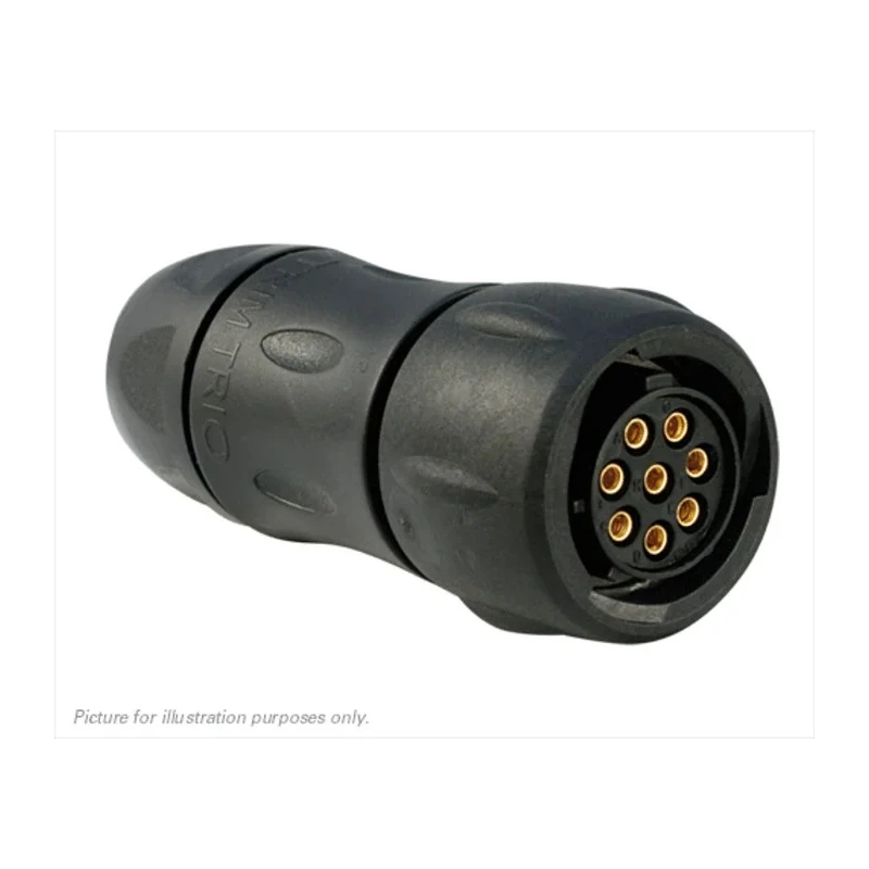 TE Connectivity Circular Connector Female Socket 8 Contacts IP68 IP69K Cable Mount 125V 10A UTS6JC128S