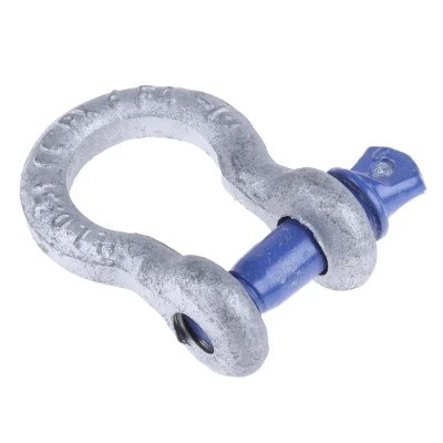 RS PRO Bow Shackle Zinc Plated Steel, Safe Working Load 0.5t, Screw Pin, 6.35mm Shackle Diameter, 193-039