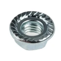RS PRO Bright Zinc Stainless Steel Flanged Hex Nut M5, DIN 6923, Flange Diameter 11.8mm, Hex Size 8mm, Overall 275-535