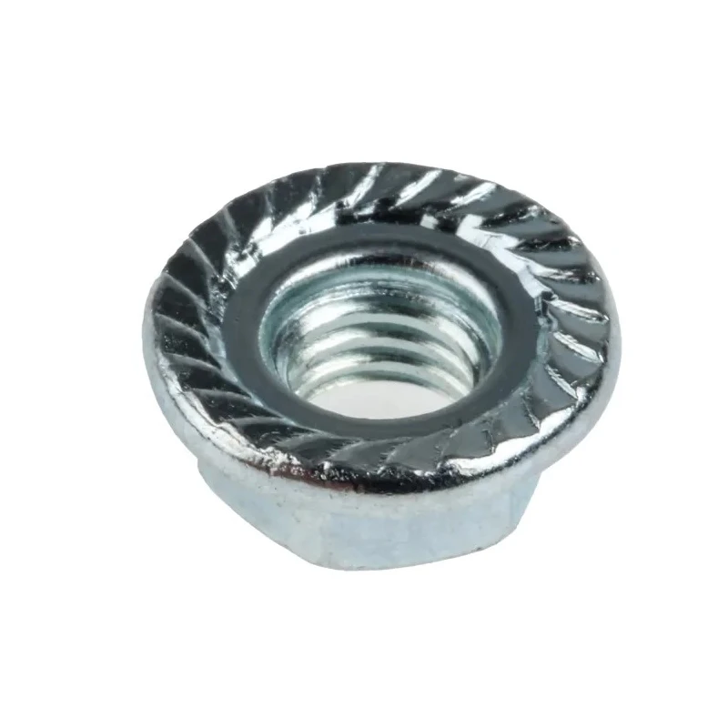 RS PRO Bright Zinc Stainless Steel Flanged Hex Nut M5, DIN 6923, Flange Diameter 11.8mm, Hex Size 8mm, Overall 275-535