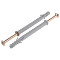 RS PRO Frame Fixing Nylon, 100 mm Length, 8 mm Drill Diameter, Maximum Fixing Thickness 60 mm, Pozidriv Head 275-771