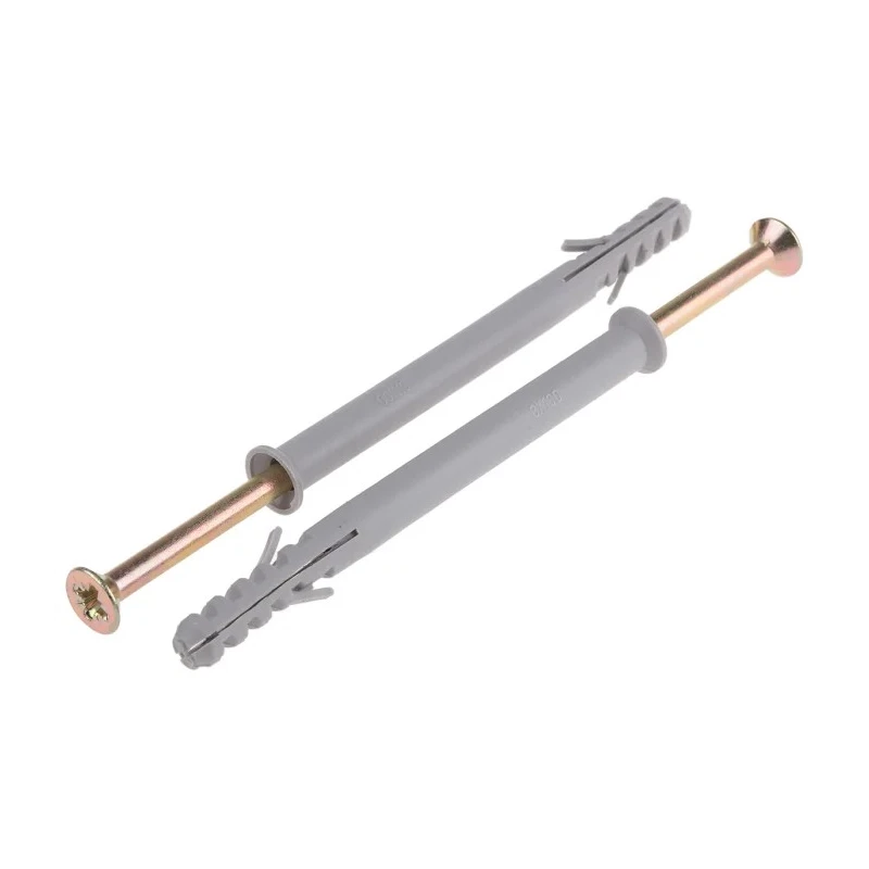 RS PRO Frame Fixing Nylon, 100 mm Length, 8 mm Drill Diameter, Maximum Fixing Thickness 60 mm, Pozidriv Head 275-771