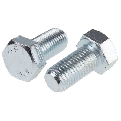 RS PRO Bright Zinc Steel Hex Bolt M20 x 40 mm, Grade 8.8, DIN 933, Fully Threaded 276-320