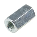 RS PRO Coupling Nut Bright Zinc Plated Steel M8 24 mm Right Hand DIN 6334 276-538