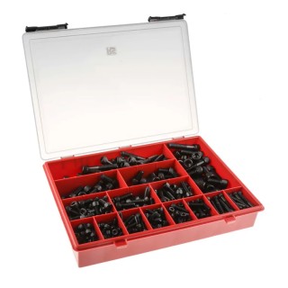 RS PRO Stainless Steel Hex Socket Drive Screw/Bolt Kit, 426 Pieces, Machine Screws, Black Oxide, DIN 912, 12-60mm, 278-102