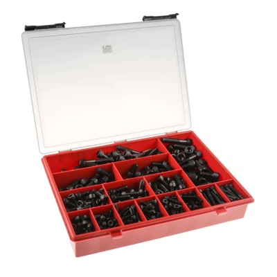 RS PRO Stainless Steel Hex Socket Drive Screw/Bolt Kit, 426 Pieces, Machine Screws, Black Oxide, DIN 912, 12-60mm, 278-102