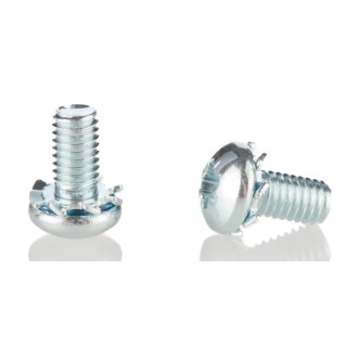 RS PRO 6 mm Bright Zinc Steel Pan Head Sems Screw, External Tooth Washer, M3 Thread, Pozidriv Drive 278-641