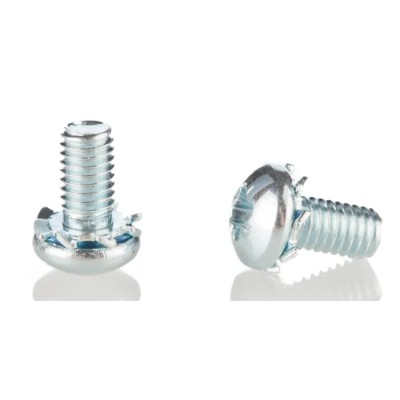RS PRO 6 mm Bright Zinc Steel Pan Head Sems Screw, External Tooth Washer, M3 Thread, Pozidriv Drive 278-641
