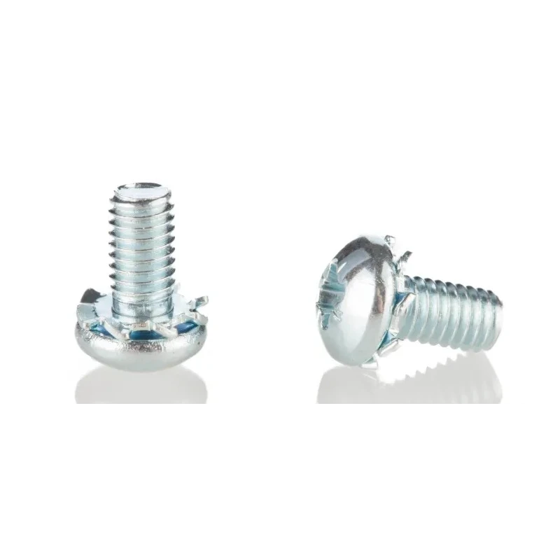 RS PRO 6 mm Bright Zinc Steel Pan Head Sems Screw, External Tooth Washer, M3 Thread, Pozidriv Drive 278-641