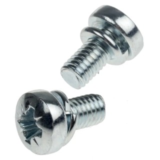 RS PRO Bright Zinc Steel Pan Head Sems Screw, Spring Washer, M6 x 16 mm, Pozidriv, 279-278