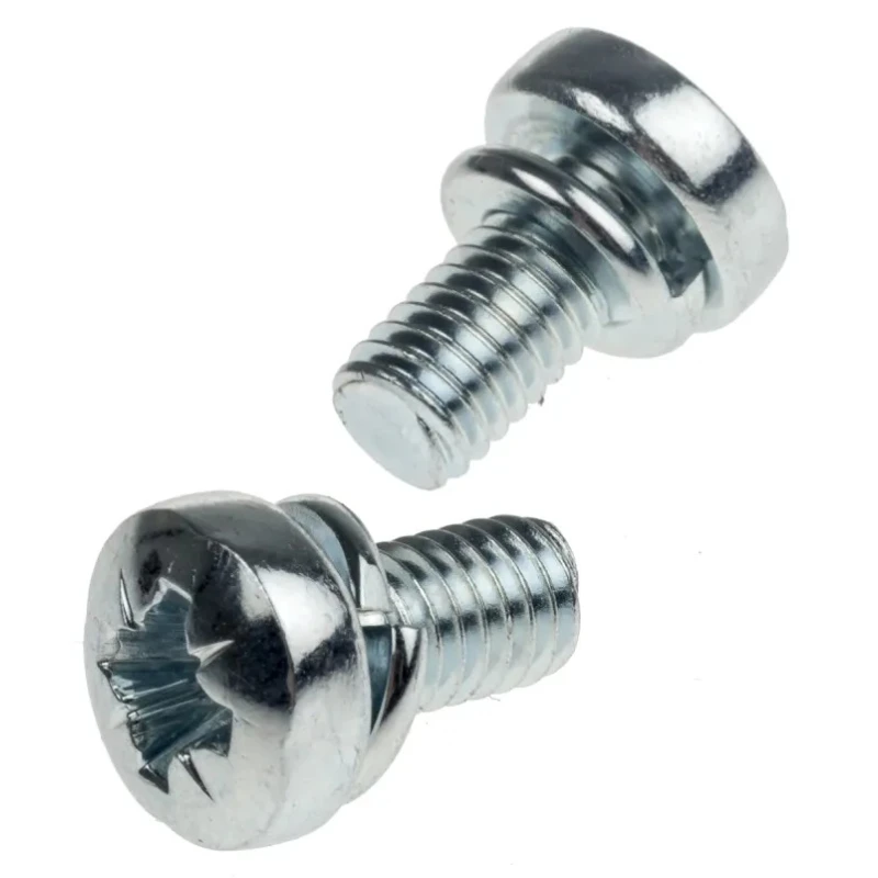 RS PRO Bright Zinc Steel Pan Head Sems Screw, Spring Washer, M6 x 16 mm, Pozidriv, 279-278