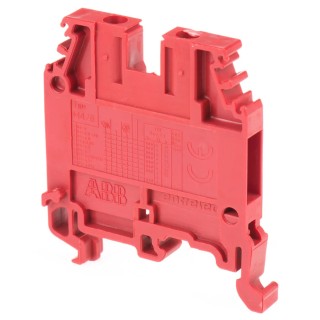Entrelec SNA Series DIN Rail Terminal Block, 1-Level, Red, Screw Type, 4mm², 32A, 1000V AC 1SNA105032R1500
