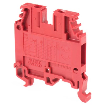 Entrelec SNA Series DIN Rail Terminal Block, 1-Level, Red, Screw Type, 4mm², 32A, 1000V AC 1SNA105032R1500