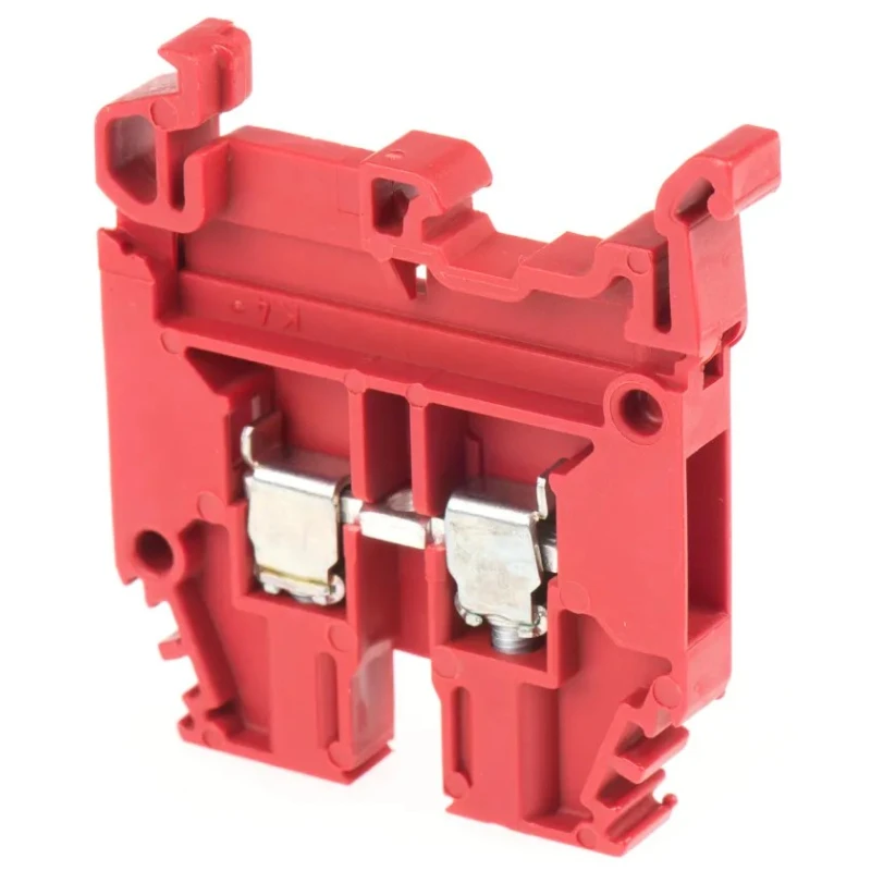 Entrelec SNA Series DIN Rail Terminal Block, 1-Level, Red, Screw Type, 4mm², 32A, 1000V AC 1SNA105032R1500