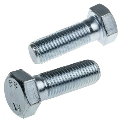RS PRO Bright Zinc Plated Steel Hex Bolt M20 x 60 mm, Grade 304, DIN 931, 279-969