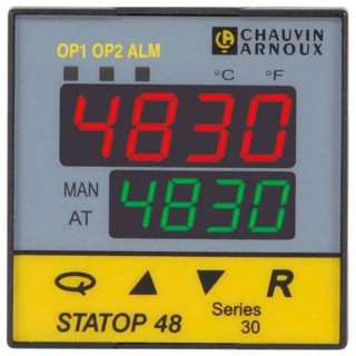 Pyro Controle STATOP 48 Panel PID Temperature Controller, PID/Fuzzy Logic, 1 Analogue Relay Output, 260V AC, LR04830-000