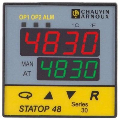 Pyro Controle STATOP 48 Panel PID Temperature Controller, PID/Fuzzy Logic, 1 Analogue Relay Output, 260V AC, LR04830-000