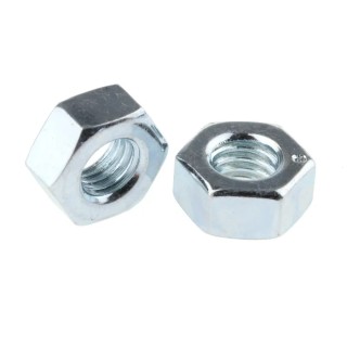 RS PRO Bright Zinc Plated Steel Hex Nut M6 DIN 934 5mm Height 198-352