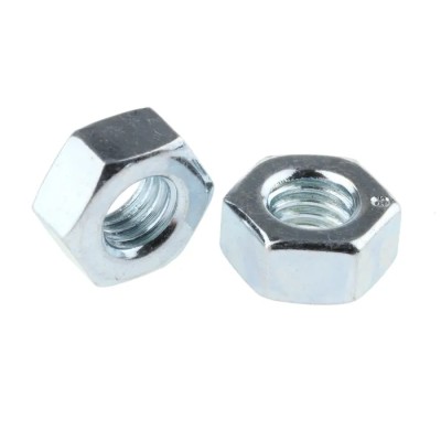 RS PRO Bright Zinc Plated Steel Hex Nut M6 DIN 934 5mm Height 198-352