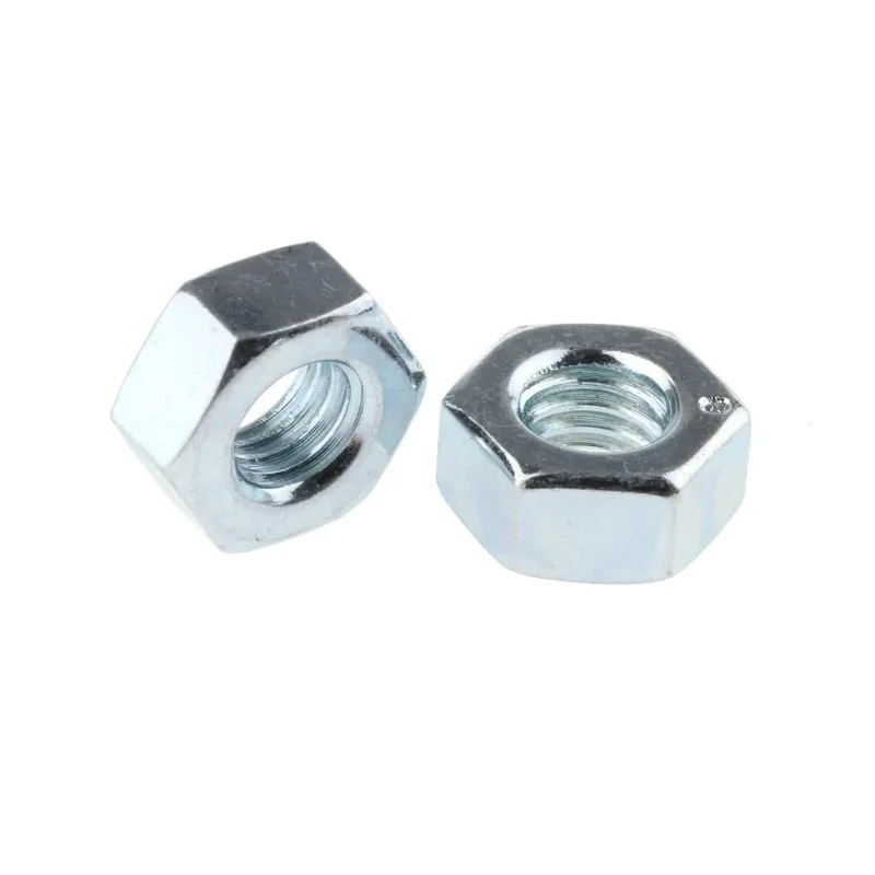 RS PRO Bright Zinc Plated Steel Hex Nut M6 DIN 934 5mm Height 198-352
