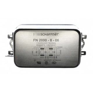 Schaffner Chassis Mount EMI Filter, 8A, 250V AC/DC, 0Hz–400Hz, Fast-On Terminals FN2090