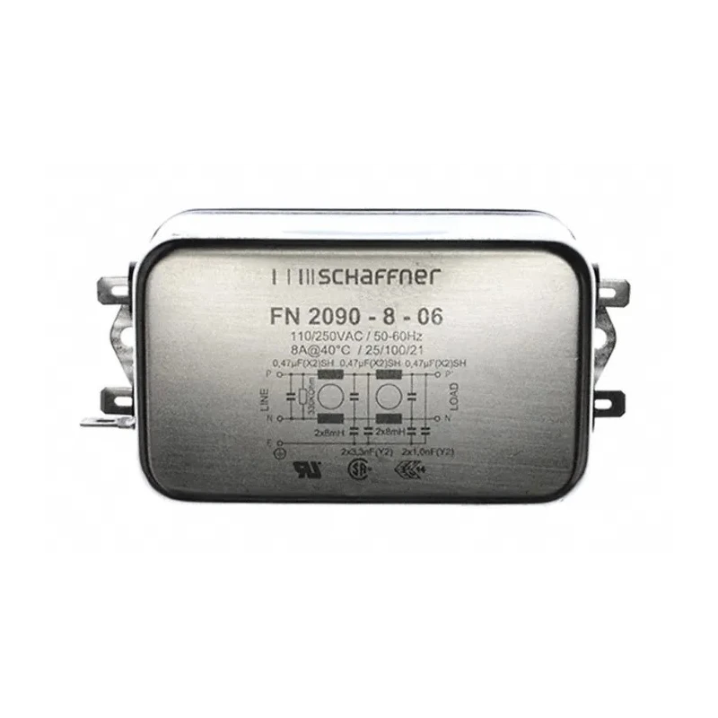 Schaffner Chassis Mount EMI Filter, 8A, 250V AC/DC, 0Hz–400Hz, Fast-On Terminals FN2090