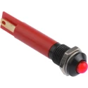 RS PRO Panel Mount LED Indicator Red, 24V DC, Solder Tab, Prominent Bezel, 33.9mm Length 203-795