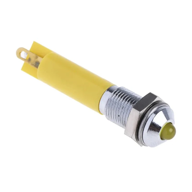 RS PRO Yellow Panel Mount Indicator 6 mm Solder Tab 24V DC Q61P Series 204-782