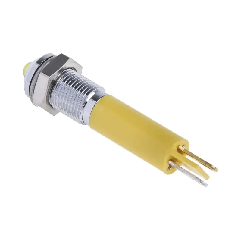 RS PRO Yellow Panel Mount Indicator 6 mm Solder Tab 24V DC Q61P Series 204-782