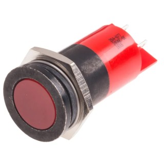 RS PRO Red Panel Mount Indicator 24 V AC/DC, 20mA, Flush Bezel, Solder Tab, 51.5mm, 22mm Mount Hole 204-877