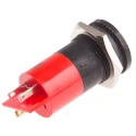 RS PRO Red Panel Mount Indicator 24 V AC/DC, 20mA, Flush Bezel, Solder Tab, 51.5mm, 22mm Mount Hole 204-877