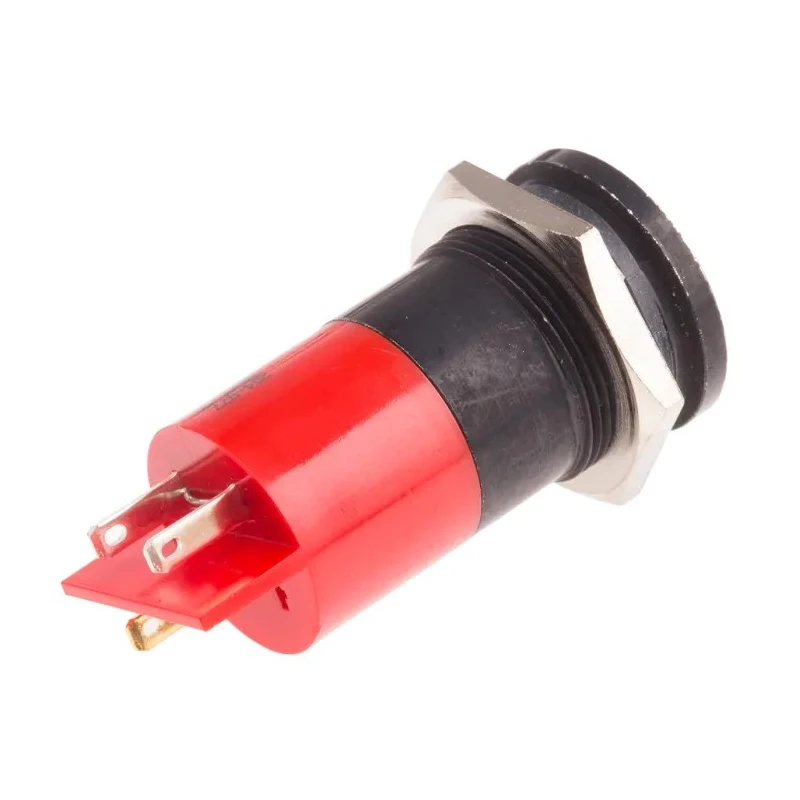 RS PRO Red Panel Mount Indicator 24 V AC/DC, 20mA, Flush Bezel, Solder Tab, 51.5mm, 22mm Mount Hole 204-877