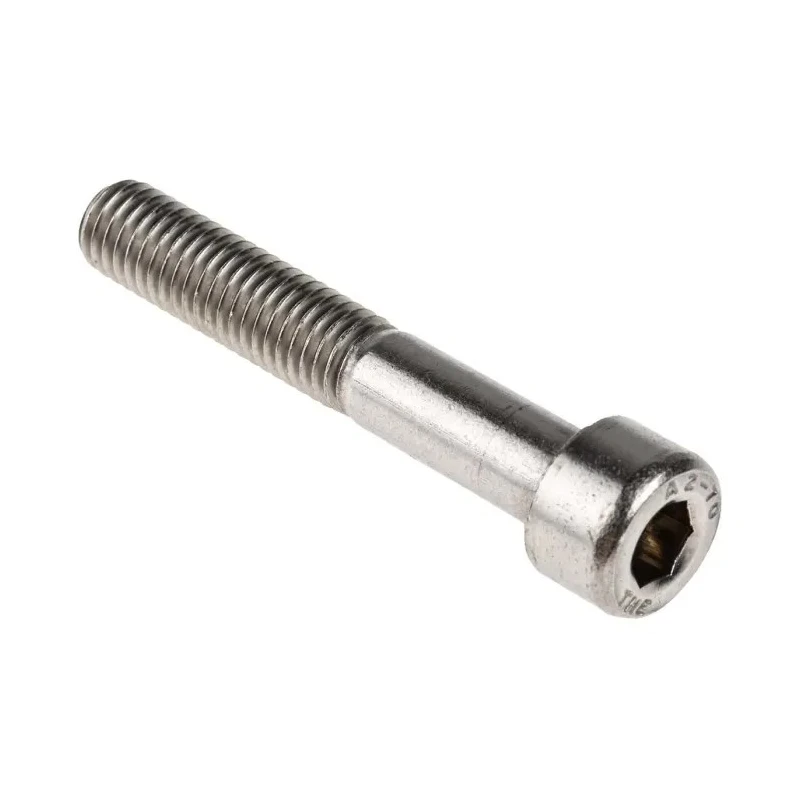 RS PRO Plain Stainless Steel Hex Socket Cap Screw, M8 x 50 mm, DIN 912, A2 Grade, 293-432
