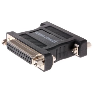 RS PRO D-Sub Adapter 25-Way D-Sub, Female to Female, Straight Orientation, 25 Pin, Black PVC, RFI/EMI Shielding, 202-458