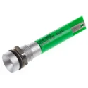 RS PRO Green Panel Mount LED Indicator, 24V AC/DC, 20mA, IP67, Recessed, 8mm, Solder Tab 204-962