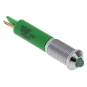 RS PRO Green Panel Mount LED Indicator 24V DC 20mA Solder Tab Prominent Bezel 6mm 205-167