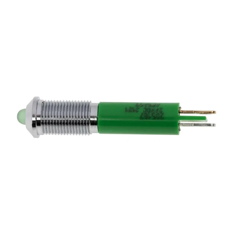RS PRO Green Panel Mount LED Indicator 24V DC 20mA Solder Tab Prominent Bezel 6mm 205-167