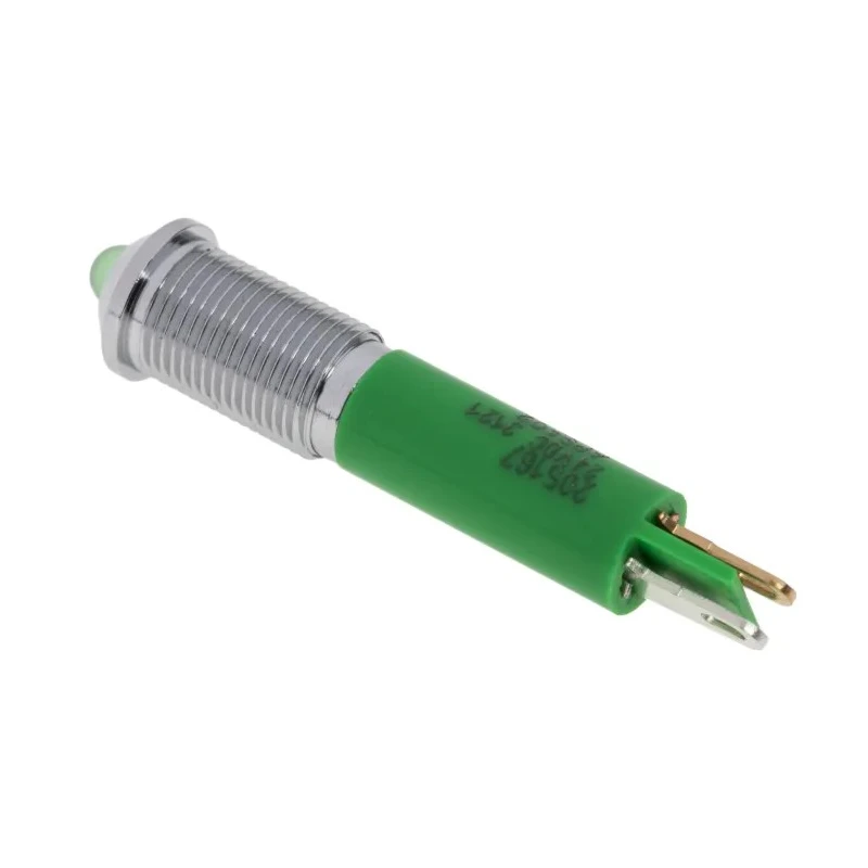 RS PRO Green Panel Mount LED Indicator 24V DC 20mA Solder Tab Prominent Bezel 6mm 205-167