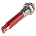 RS PRO Red LED Panel Mount Indicator 12V DC 20mA Solder Tab Prominent Bezel 34.4mm 205-173