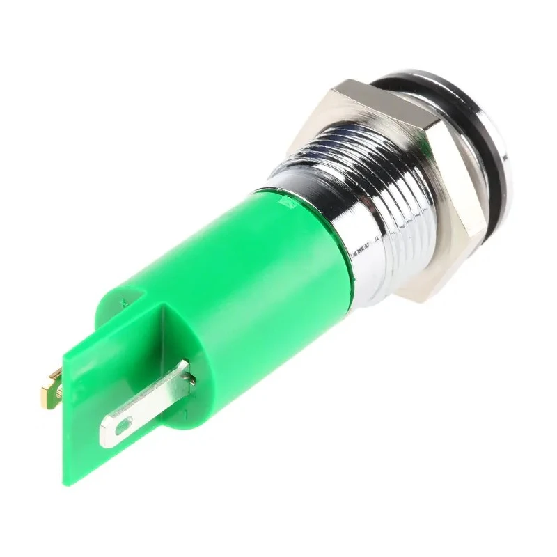 RS PRO Green Panel Mount Indicator 24 V AC/DC IP67 Solder Tab Prominent Bezel 46mm 205-460