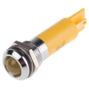 RS PRO Yellow Panel Mount LED Indicator 130V AC IP67 Prominent Style 12mm Mount Hole 43.85mm Length IP67