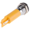 RS PRO Yellow Panel Mount LED Indicator 130V AC IP67 Prominent Style 12mm Mount Hole 43.85mm Length IP67