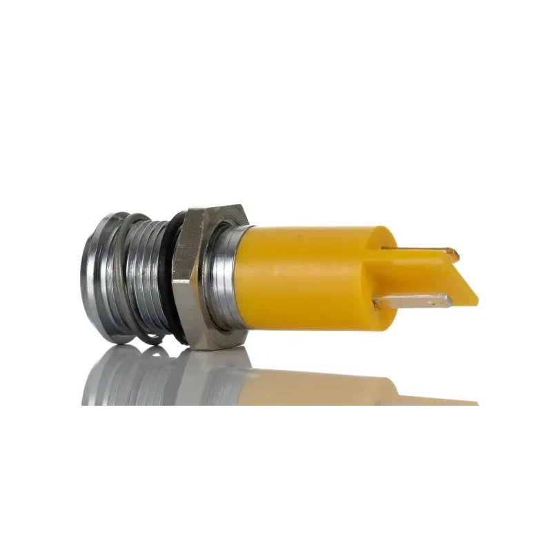 RS PRO Yellow Panel Mount Indicator 24 V AC/DC 20mA Solder Tab IP67 Prominent 205-476