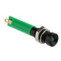 RS PRO Green Panel Mount LED Indicator 24V DC, 20mA, Recessed, Solder Tab Termination 206-019