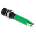 RS PRO Green Panel Mount LED Indicator 24V DC, 20mA, Recessed, Solder Tab Termination 206-019
