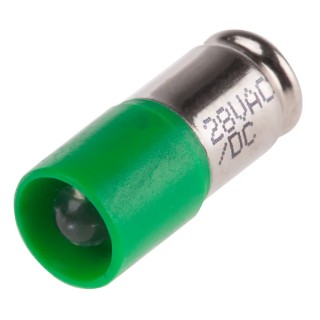 RS PRO Green Indicator Lamp Single Chip, 28 V AC/DC, Midget Groove Base, 6 mm Diameter 203-789